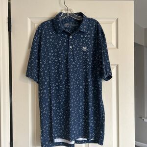 Swing Juice Golf Polo Shirt Mens L Navy Performance Geometric